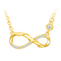 S925 Silver Cubic Zirconia Snake Entwined Infinity Symbol Pure Silver Necklace Golden Necklace