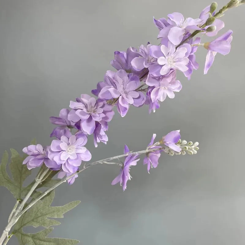 Long Stem Purple Delphinium Artificial Silk Flower Tall Vase Wedding Home Arrangement for Valentine's Day Artificial Delphinium