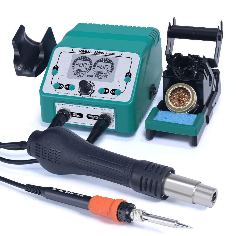 YIHUA 938BD-I 2in 1 Soldering Iron Hot air Gun Welding Repair Tools Mobile Phone Laptop Repair SMD BGA Rework Soldering Station