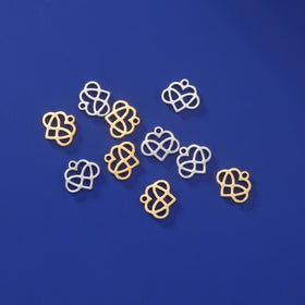 Stainless Steel Infinite Symbol Charm Simple Mini Heart Pendant Necklace Accessories Wholesale Charms for Jewelry Making