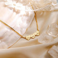 Ouj Fashion Stainless Steel Gold Plated Three Heart Pendants Name Customization Necklaces for Women