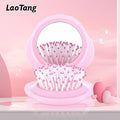 Detangling Travel Hair Combs Mini Folding Pocket Pop-up Hair Brush Paddle Feature Personalized Pocket Air Cushion Comb Mirror