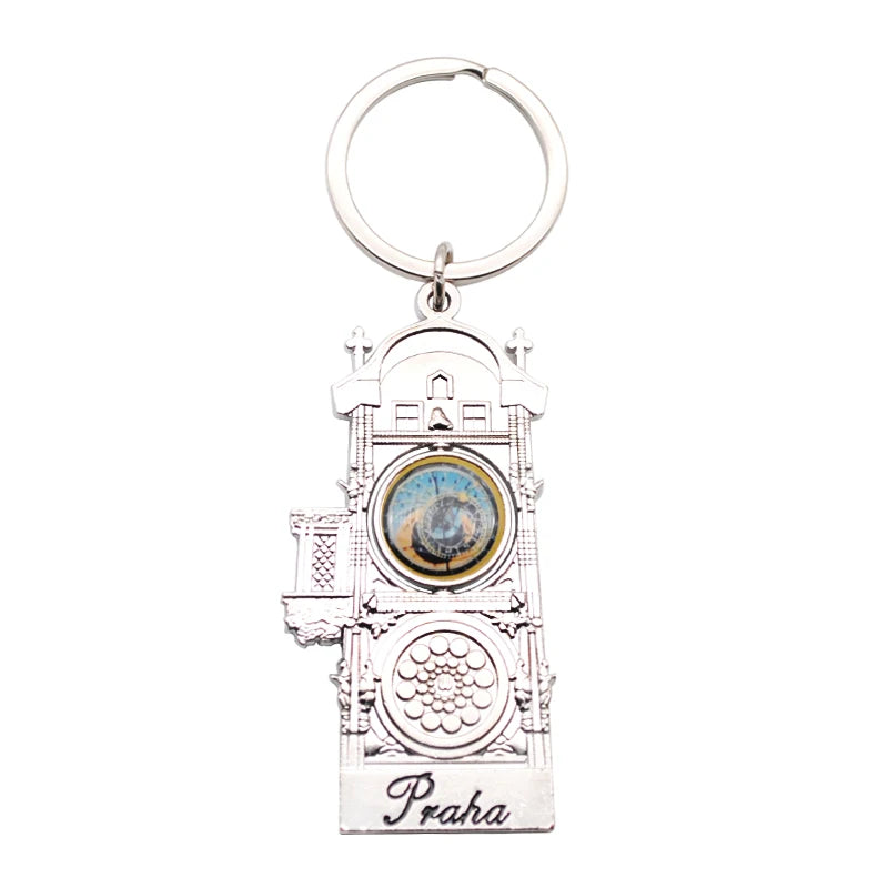 Custom Czech Republic Metal Souvenir Keychain Prague Tourist Souvenir Keyring Gift
