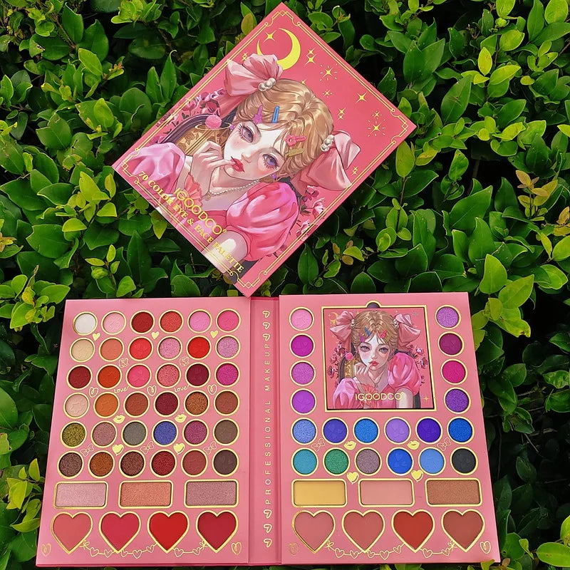 Wholesale Makeup Shine Eyeshadow 70 Color Boxes Eye Shadow Cardboard Gift Packaging Boxes Natural Organic Makeup Eyeshadow