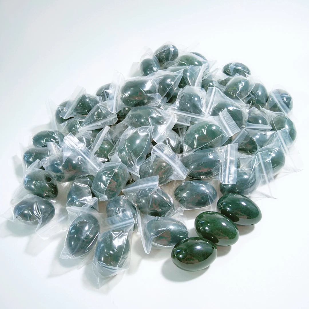 Hongzhuo New Natural Nephrite Jade Yoni Egg Set Jade Egg Vaginal Muscle Firming Kegel Exercise Crystal Yoni Wand Massage Stone
