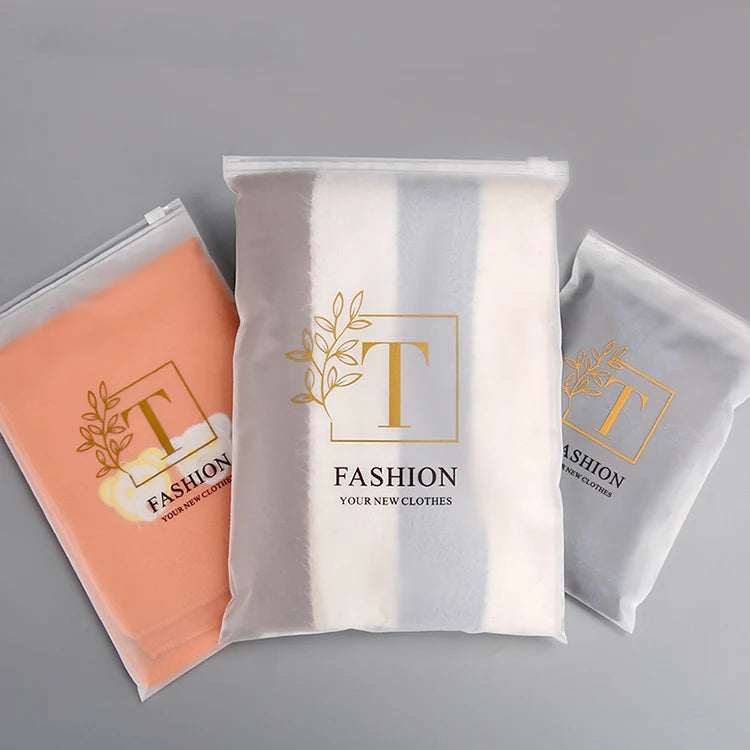 Custom Matte Print Pe Zipper Lock Poly Zipper Lock Frosted Plastic Packaging Bag for Clothes and Shoes