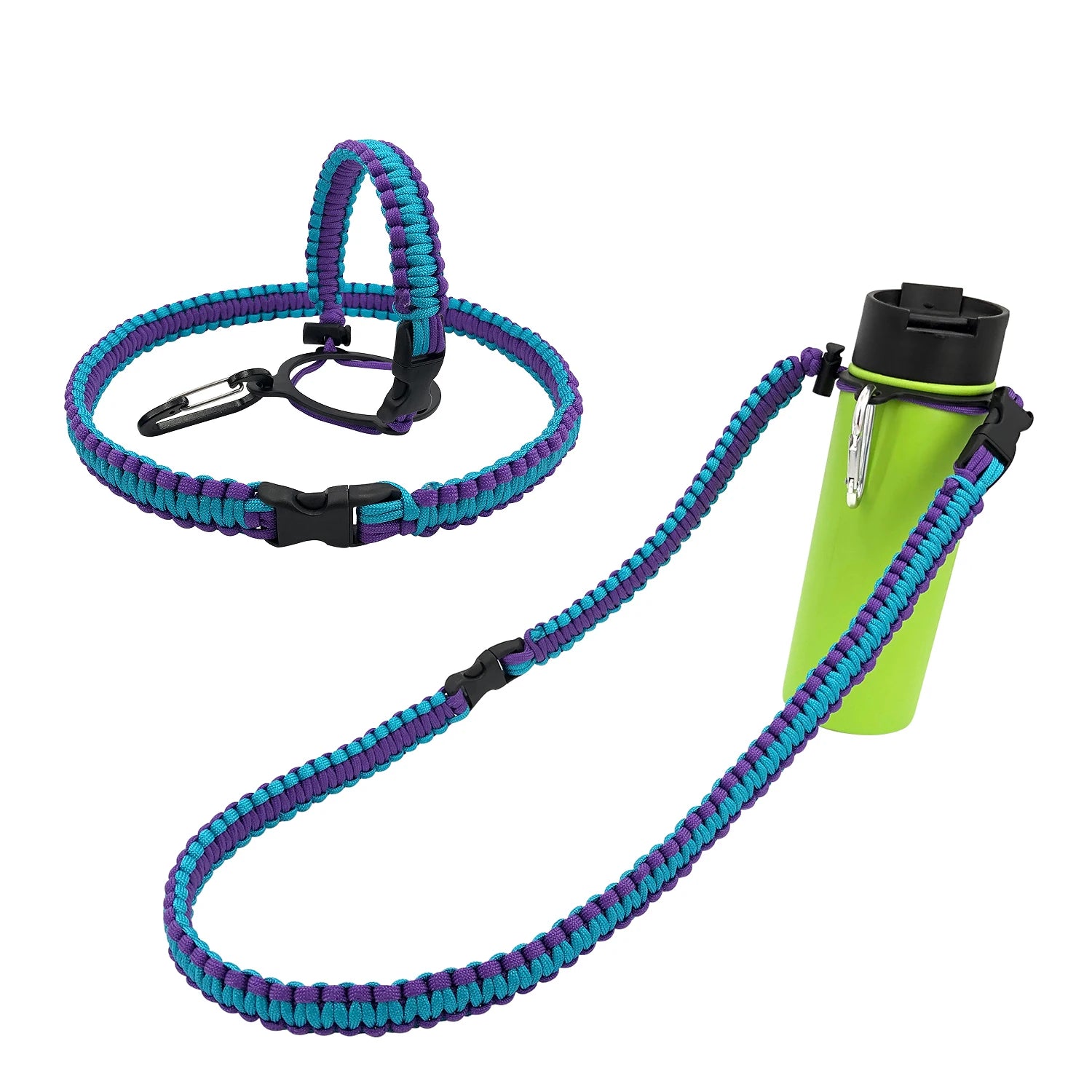 550 Paracord Adjustable Camping Bottle Holder Survival Kit Eco-Friendly Portable Handmade Water Bottle Grip Handle Shoulder