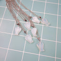 HZ Stones Heart Modern Natural pink Crystal Pendant Tree of Life Moon Gemstone Angel Necklace Wedding Guest Gifts