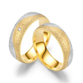 Fashion 6mm Stainless Steel Luxury Frosted Room Gold Ladies Diamond Ring Lovers Couple Ring Fashion Jewelry Finger Rings