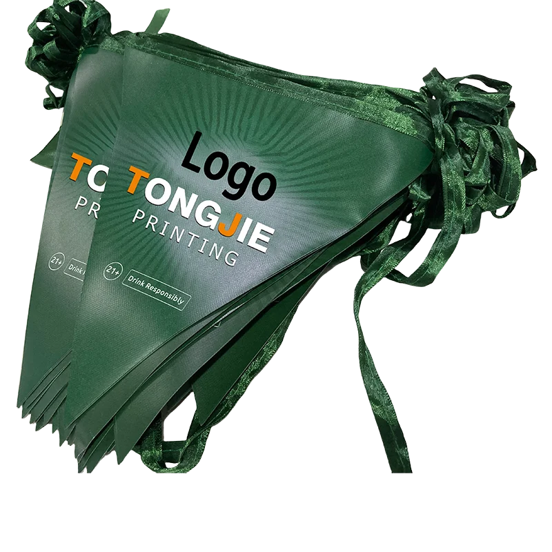 Factory Price Cheap Durable Custom Printing Outdoor Decorative Pennant Triangle String With Rope Mini Polyester Country Flags