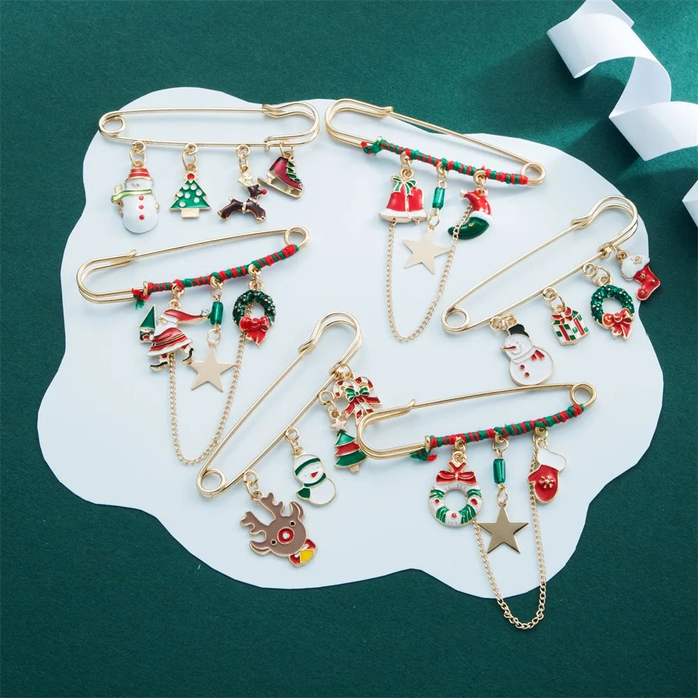 VKME New Design Fashion Christmas Brooch Trend Santa Claus Brooch Jewelry