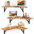 Contemporary Floating Shelves Panel Style Wall Mounted Set of 4 Wooden Home Furniture Customizable Bedroom Living Room Apartment