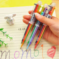 New Arrival Novelty Multicolor Ballpoint Pen 6 In1 Colorfu Ball Pen Stationery Creative School Supplies Multi Function Pen