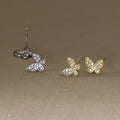 Fashion Jewelry Earring 925 Sterling Silver butterfly Diamond Earrings Gold Plated Stud Earrings for Women Girls