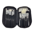 Wholesale Premium Professional Wooden Handle Make up Brushes Kabuki Foundation 15pcs Black Makeup Brush Set Custom Logo in Box