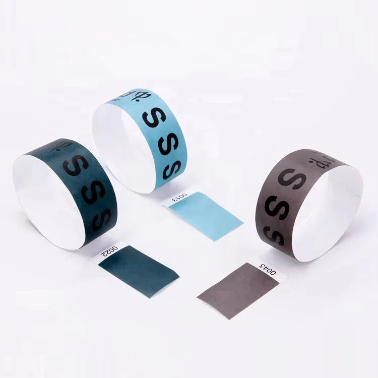 Colorful Waterproof Cheap Tyvek Paper Concert Wrist Band Bracelets for Tickets