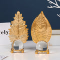 Innovative Home Porch TV Cabinet & Office Desktop Decoration Exquisite Gold Leaf Crystal Ball Simple Style