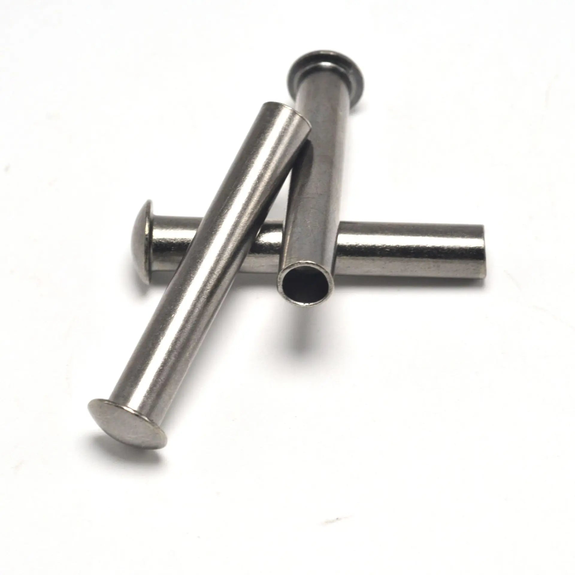 White-Zinc Plated 6mm Flat Head Hollow Rivet Luggage Corner Wheel for Enhanced Durability