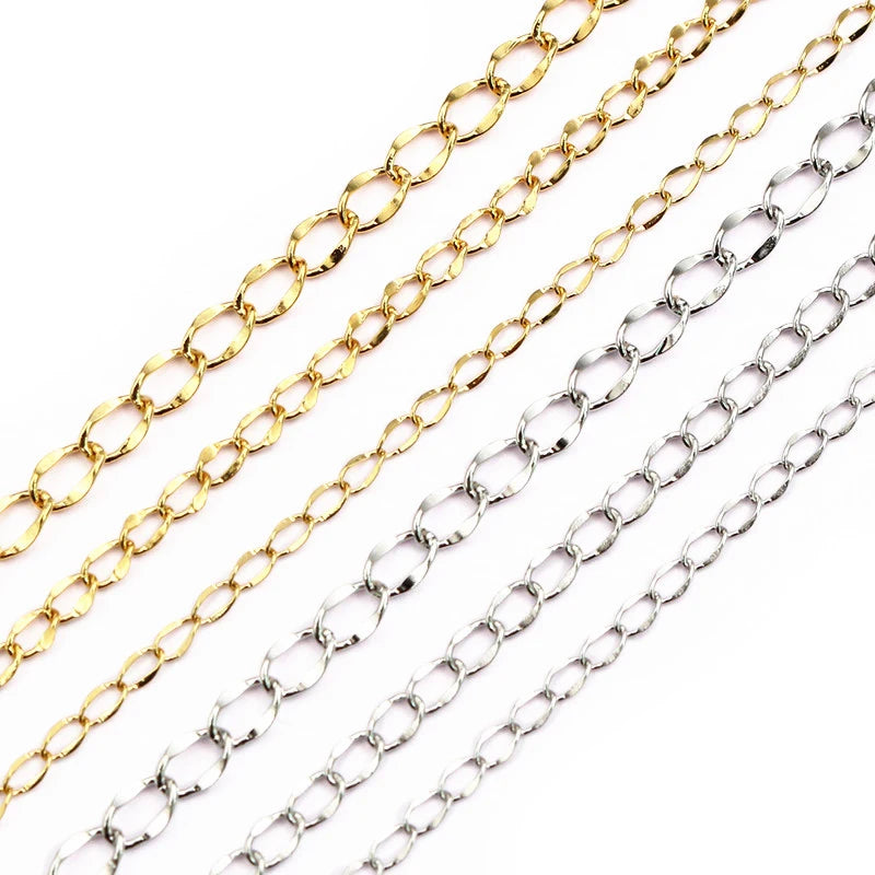 5 Meters No Fade Stainless Steel Polishing Necklace Tail Chains for DIY Jewelry Findings Making Materials Handmade Supplies