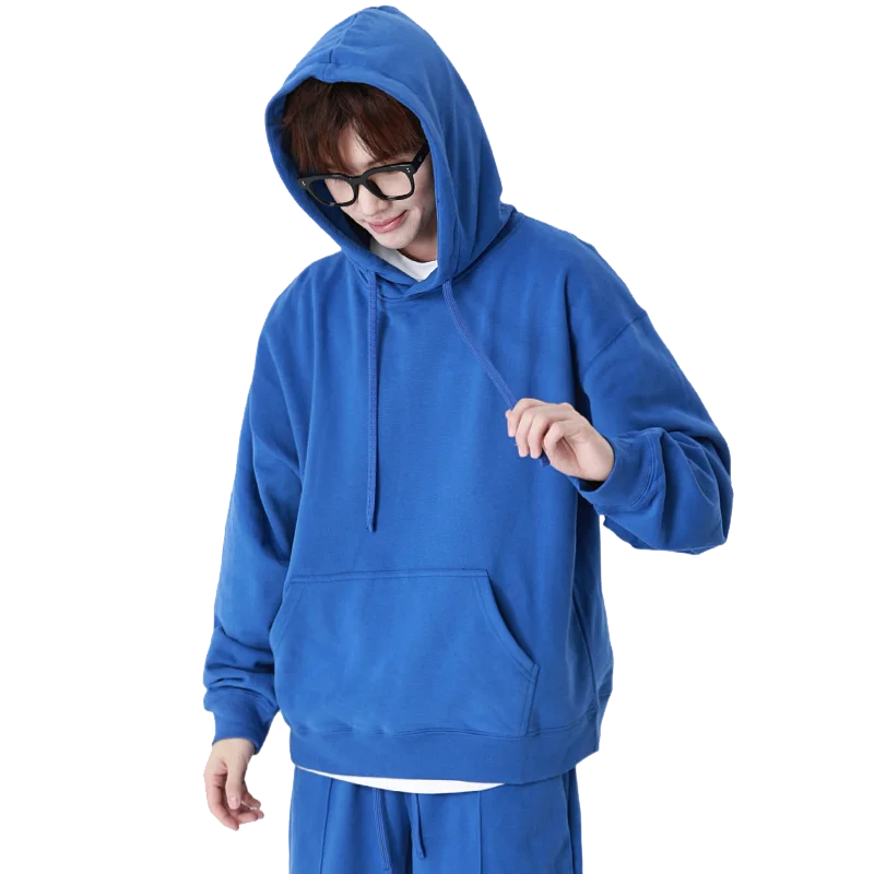 2023 New Design 380 Gsm Cotton Polyester Sweater Shirt Terry Fabric Hoodie FOG Style Drop Shoulder Mens Hoodies