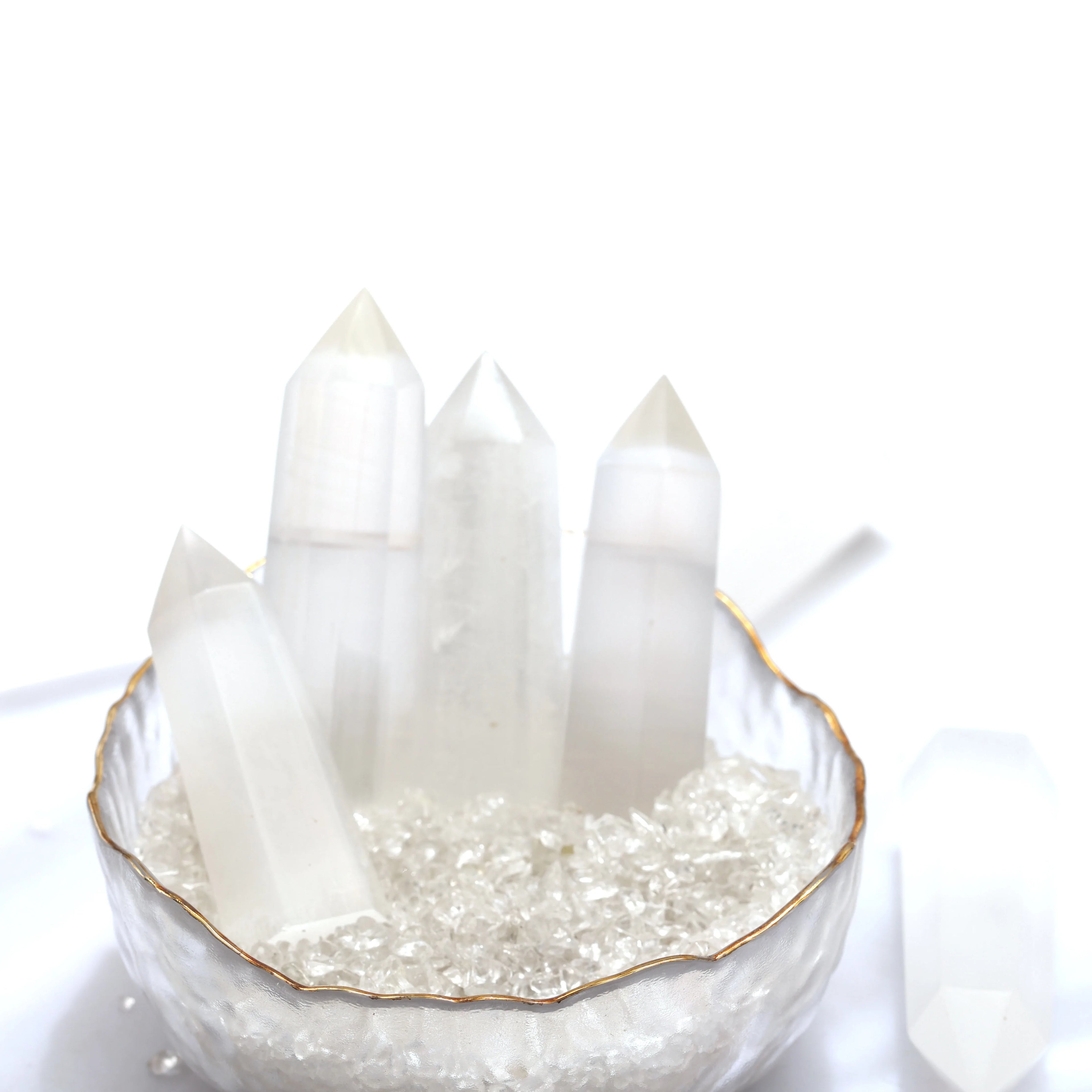 Wholesale High Quality Natural Beautiful Selenite Points Tower for Healing Decoration