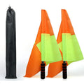 Referee Flag Sports Linesman Flags with Storage Bag for Soccer Football Hockey Training Match Equipment Stainless Steel