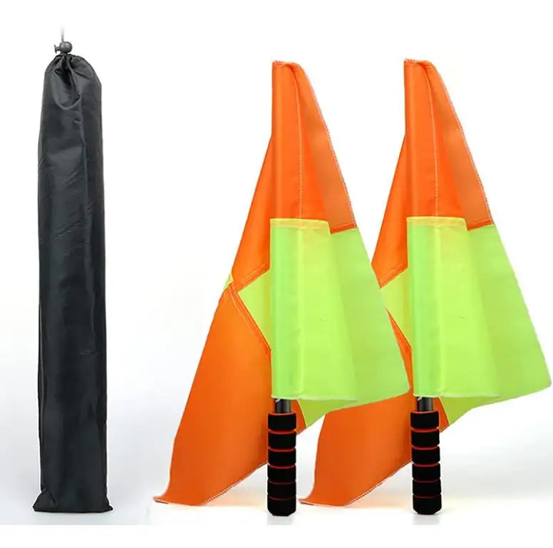 Referee Flag Sports Linesman Flags with Storage Bag for Soccer Football Hockey Training Match Equipment Stainless Steel