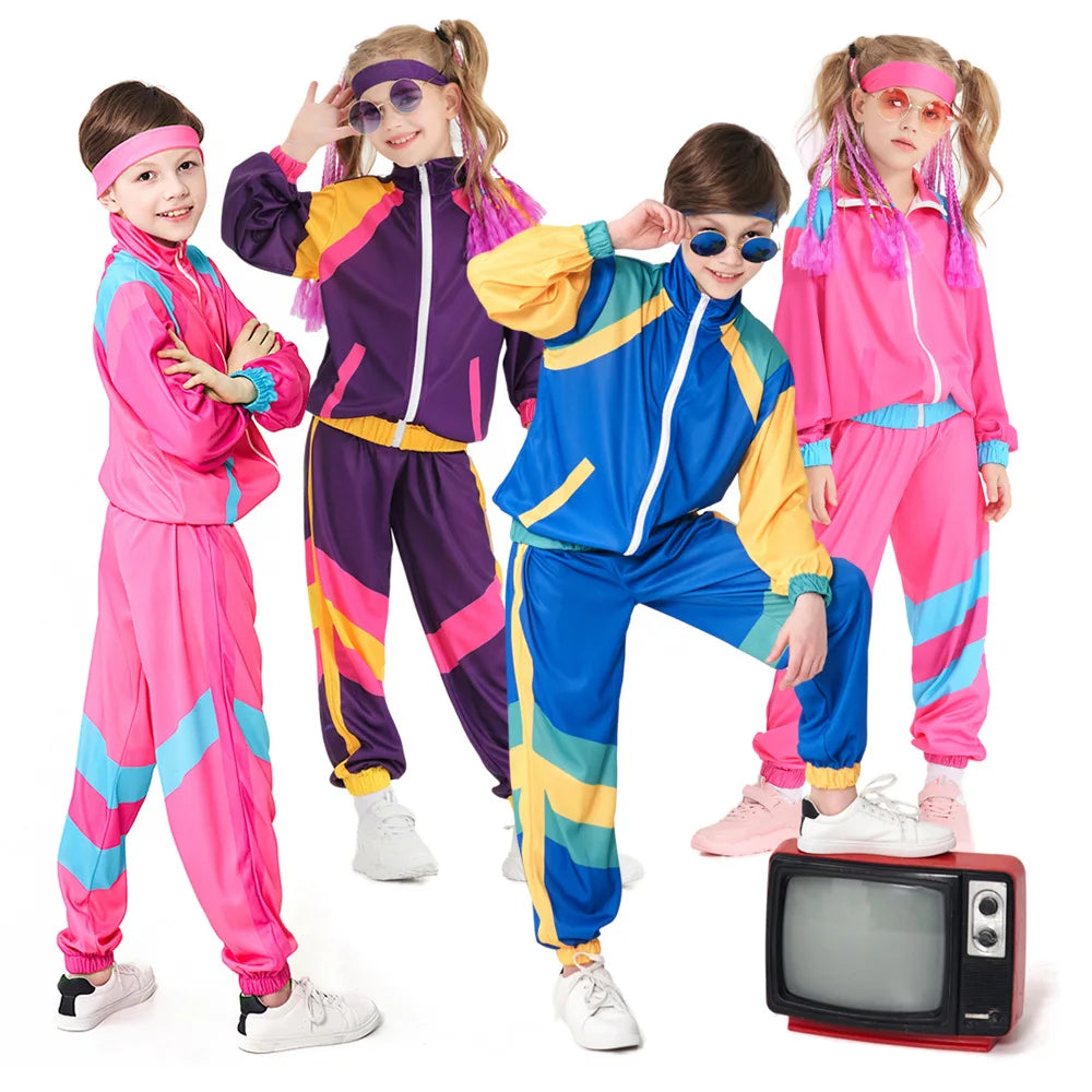 Children Disco Clothing Dance Sportswear Blue Coat