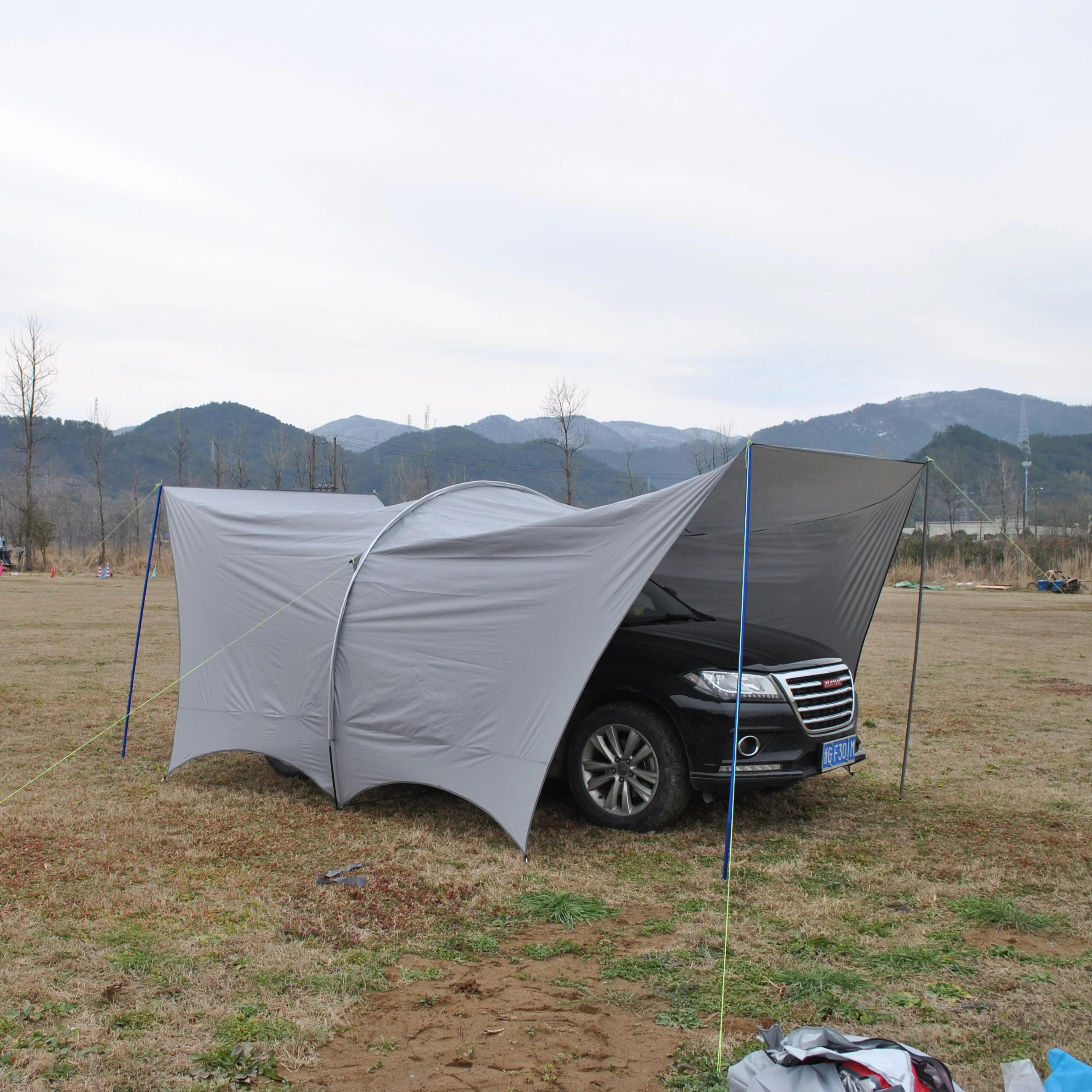 CZX-567 Medium Carport Foldable Retractable Car Shelter Garage Canopy Park Shed Car House for Outdoor Coverage