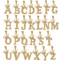 Wholesale 18K Gold Plated Hollow A-Z Alphabet Pendant 925 Sterling Silver Diamond Crown Initials Letter Charm for Necklace