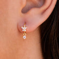 Elegant Cubic Zircon Pave 18k Gold Plated butterfly Shaped Huggie Hoop Earrings for Women