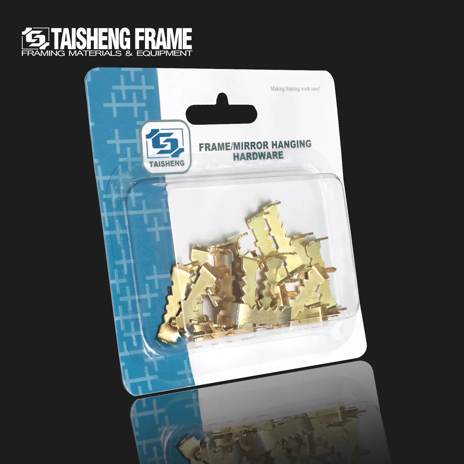 TS-K071 20PCS Ready Nail Sawtooth Hanger Picture Hanger Gold