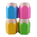 Office School Desktop Pens Container Colored Kids Pen Box Custom logo Printed square Plastic Pen Holder