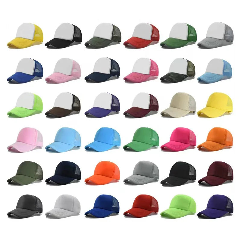 OEM Logo Customizable Classic Sporty Baseball Truck Hat Cap Unisex Solid Color Sunhat Adjustable Size Snapback Outdoor Hat