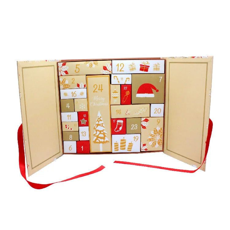 Christmas Advent Calendar Box DIY Paper Gift Boxes Countdown 24 Empty Cabinet Surprise Navidad Gifts for Best Friends