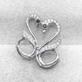 Sterling Silver 5*7mm Semi Mount Pendant Empty Frame Blank Support Setting S925 Base Holder Without Center Stone for DIY Inlay