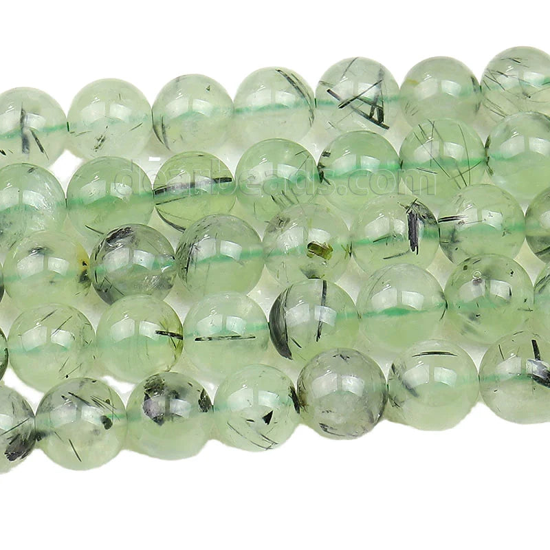 Natural Crystal Quartz 4mm 6mm 8mm 10mm Prehnite Stone Bead Strand Loose Gemstone Beads