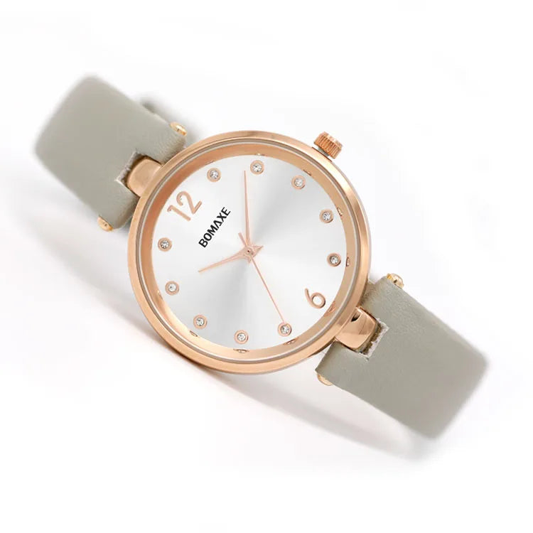 Custom Logo Seiko Quartz Crystal Dial Alloy Case Leather Band Hip Hop Style 3BAR Water Resistant Latest Women's Fashion Watch