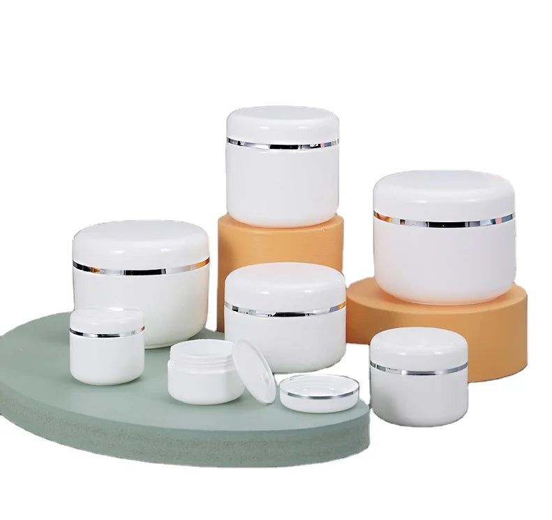 20/30/50/100/150/250g Refillable Bottles Travel Face Lotion Cosmetic Container White Plastic Empty Makeup Jar Pot