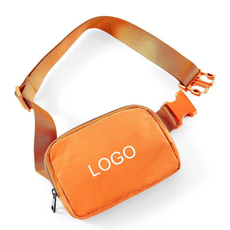 Custom Travel Outdoor Sports Waterproof Unisex Fanny Pack Zipper Adjustable Strap Bum Crossbody Mini Waist Belt Bag Polyester