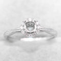 Sterling Silver 4mm/6mm Semi Mount Ring Empty Frame Blank Support Setting S925 Base Holder Without Center Stone for DIY Inlay