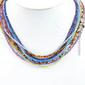 Wholesale Small Faceted Stone Beaded Necklaces Choker Jewelry Healing Gemstone With Stainless Steel Findings 2mm Bead Length 38C