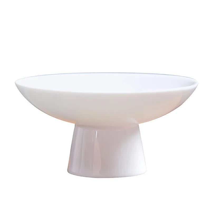 Ceramic High Foot Tea Cake Tray Fruit Plate Mini Dessert Snack Bowl Household Basket Japanese Fruit Nut Mother's Day Graduation