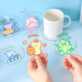 Cartoon Transparent Acrylic Coaster  Water Cup Clear Drink  Acrylic Coaster