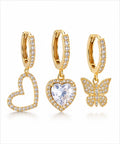 Wholesale Custom 18K Gold Plated Brass CZ Charm Hoop Earrings Multi Style Huggie Earrings for Women MOQ 12 Pcs