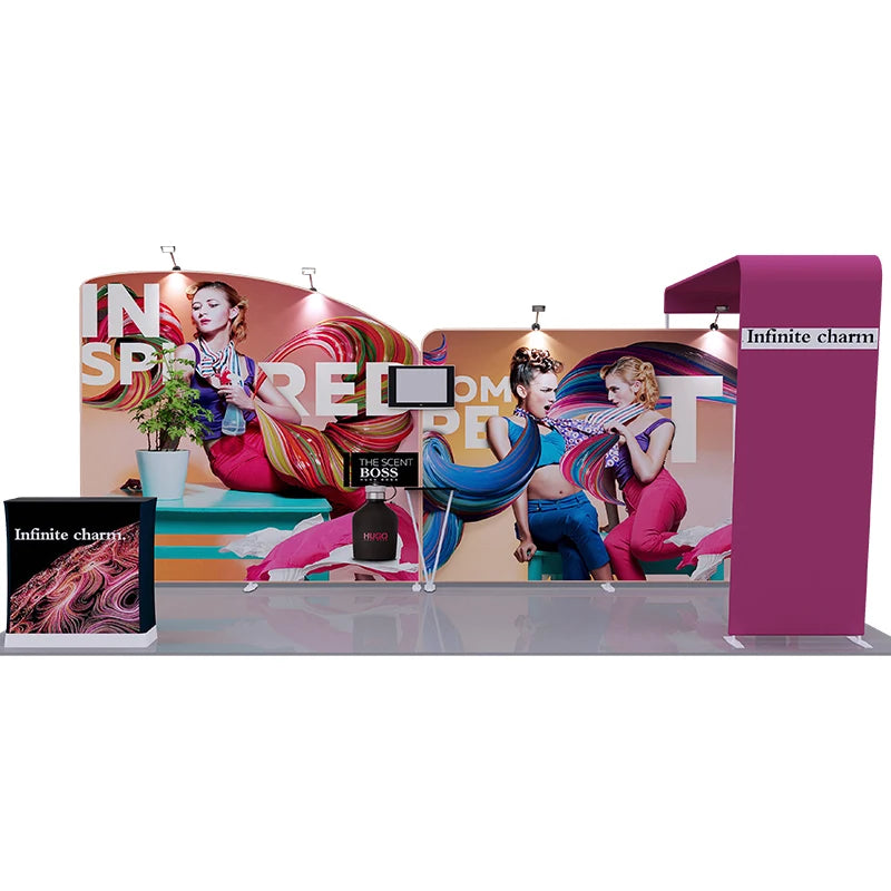 Durable Tension Fabric Pop up Photobooth Backdrop Stand