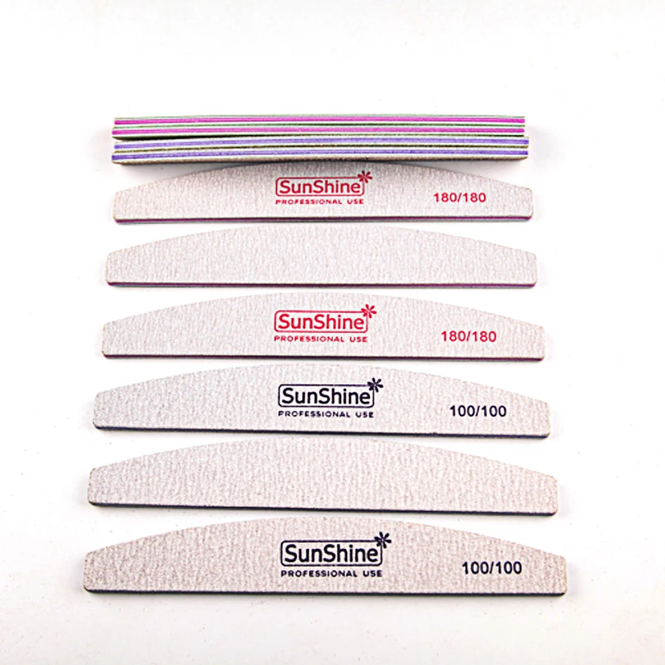 Nail File Half Moon Shapes Finger Disposable  100/180Customized Printed Logo Manicure Nail File
