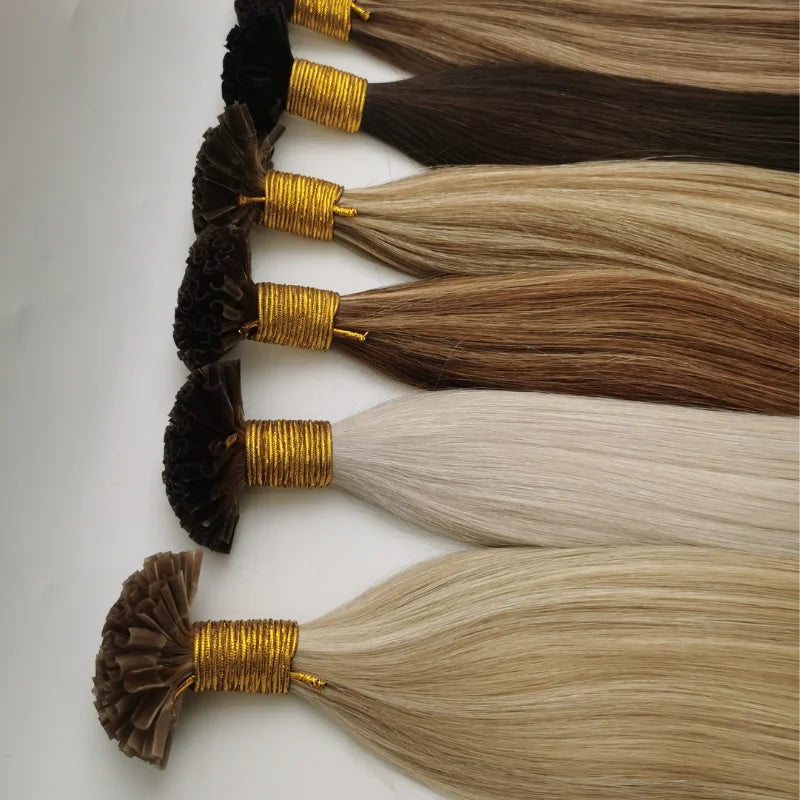 Ready to Ship Wholesale Luxury U Tip Human Hair Extensions  Italy Keratin  Dropshipping 100% Keratin Tip