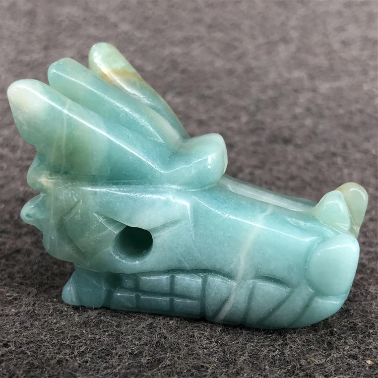 HUIYING Amazonite Quartz Crystal Dragon Head Skulls Customized For Decoration