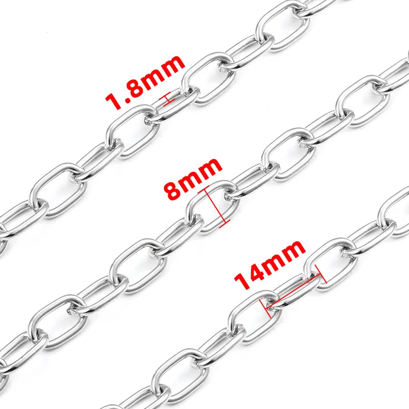 Low MOQ 18K Gold Plated Stainless Steel Chain Oval Shape DIY Necklace Accessory for Jewelry Making & Findings